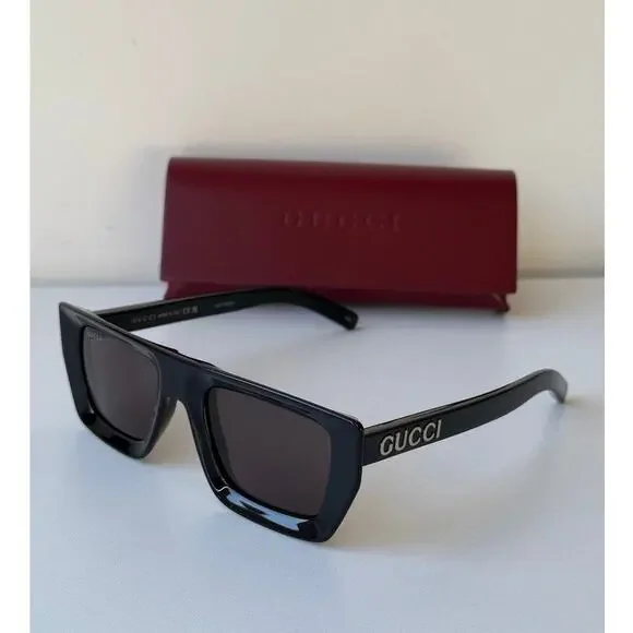 NEW Gucci GG1723S Black Flat Top Unisex Sunglasses - Picture 2 of 13